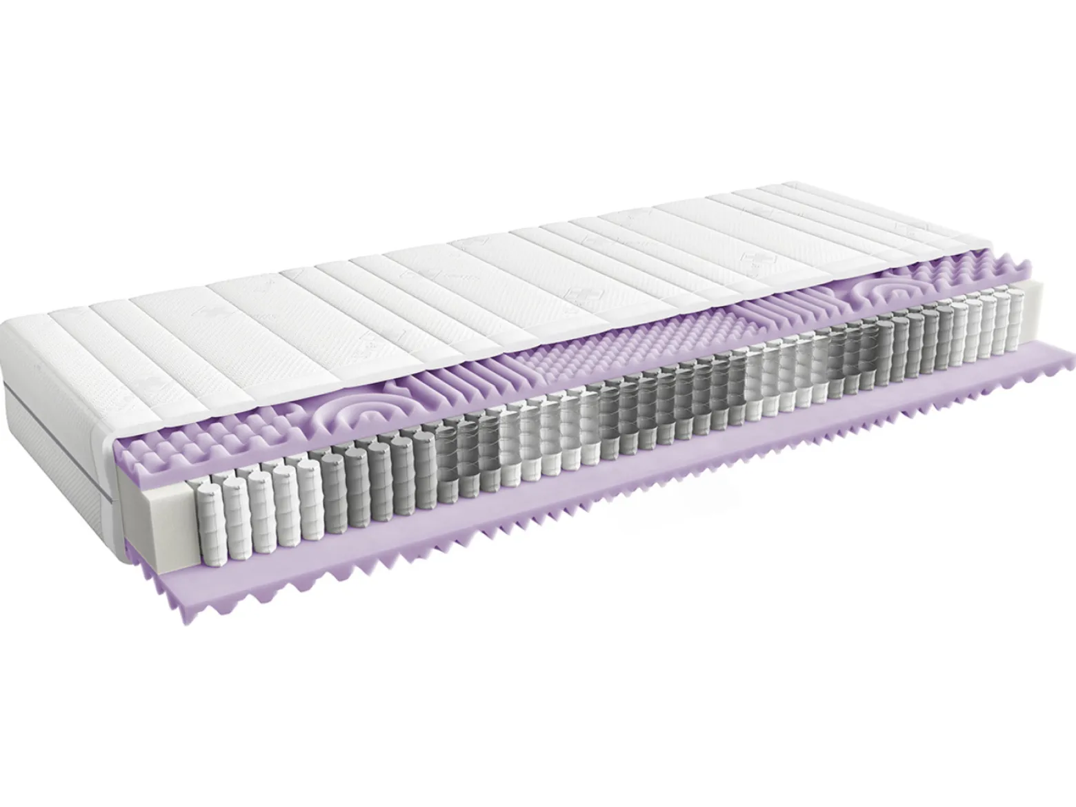 Zestaw łóżko Tetrix biały połysk ze stelażem i materac Mimas 140x200