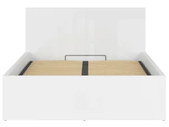 Zestaw łóżko Tetrix biały połysk ze stelażem i materacem Merida 140x200