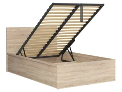 Zestaw łóżko Tetrix dąb sonoma ze stelażem i materacem Merida 120x200