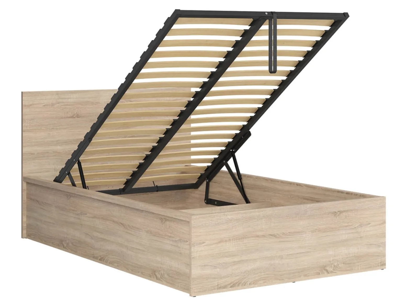 Zestaw łóżko Tetrix dąb sonoma ze stelażem i materacem Merida 120x200
