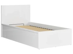 Zestaw łóżko Tetrix 90x200 z szafką nocną biały połysk