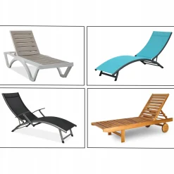 Zestaw Leżaków Leżak Ogrodowy Plażowy Składany Relax Na Basen 2 szt