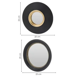 Zestaw luster okrągłych 25 cm w ramkach 3 szt.