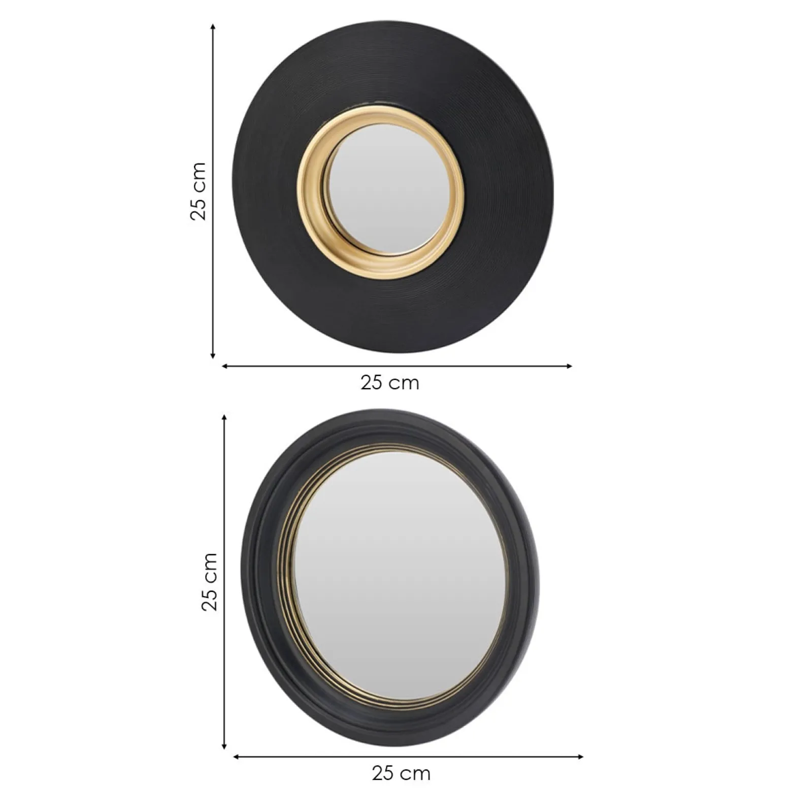 Zestaw luster okrągłych 25 cm w ramkach 3 szt.