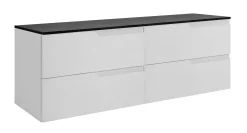 Zestaw mebli łazienkowych pod umywalkę, biało-czarna, 160 x 46 x 58 cm
