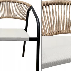 Zestaw mebli ogrodowych balkon stół Como Pro c + 2x krzesło Portino taupe