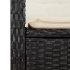 Zestaw Mebli Ogrodowych Bistro Rattan Czarny 2 Krzesła Stół na Balkon