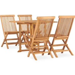 Zestaw mebli ogrodowych Brąz 90 x 90 x 75 cm Drewno tekowe Without armrest