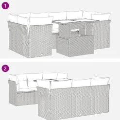 Zestaw Mebli Ogrodowych Komplet Wypoczynkowy Na Taras Balkon Ogród Rattan