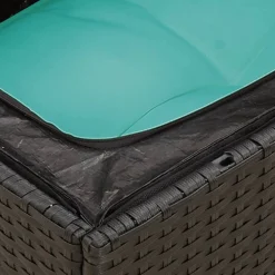 Zestaw Mebli Ogrodowych Modułowy Rattan Czarny Sofa Stół na Taras