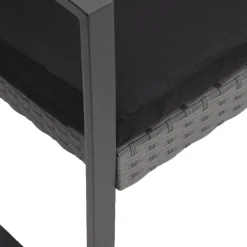 Zestaw Mebli Ogrodowych Plastikowy Szary 2 Krzesła 2 Stoły Ławka na Taras