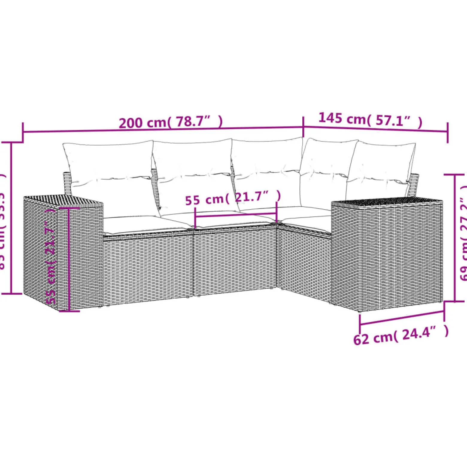 Zestaw Mebli Ogrodowych Rattan Poduszki Na Taras Balkon Ogród Na Balkon