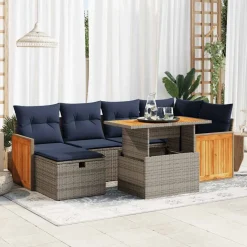 Zestaw Mebli Ogrodowych Stół Rattan Poduszki Do Ogrodu Na Taras Do Ogrodu