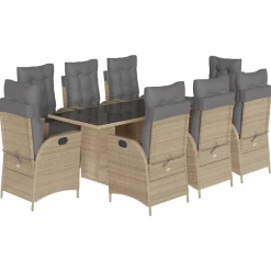 Zestaw mebli ogrodowych technorattan beż stół krzesła na taras ogród balkon