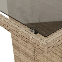 Zestaw mebli ogrodowych technorattan beż stół krzesła na taras ogród balkon