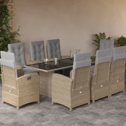 Zestaw mebli ogrodowych technorattan beż stół krzesła na taras ogród balkon