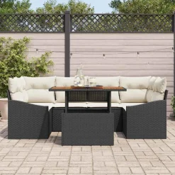 Zestaw Mebli Ogrodowych Wypoczynkowy Sofy Stolik Rattan Na Patio Do Ogrodu