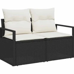 Zestaw Mebli Ogrodowych Wypoczynkowy Sofy Stolik Podnóżek Rattan Na Balkon