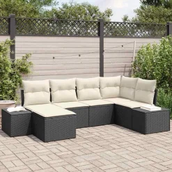 Zestaw Mebli Ogrodowych Wypoczynkowy Sofy Rattan Poduszki Na Patio