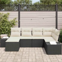 Zestaw Mebli Ogrodowych Wypoczynkowy Sofy Rattan Poduszki Na Patio