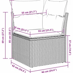 Zestaw Mebli Ogrodowych Wypoczynkowy Sofy Rattan Poduszki Na Balkon Taras