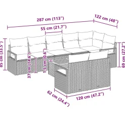 Zestaw Mebli Ogrodowych Wypoczynkowy Sofy Stolik Rattan Poduszki Na Balkon