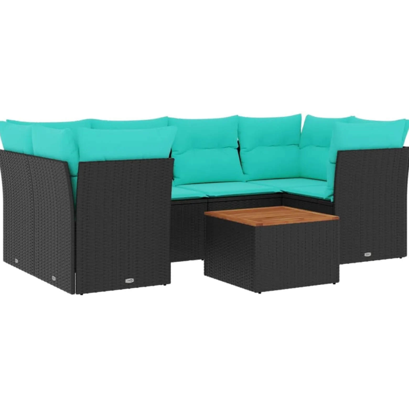 Zestaw Mebli Ogrodowych Wypoczynkowy Rattan Czarny Sofa Stół na Taras