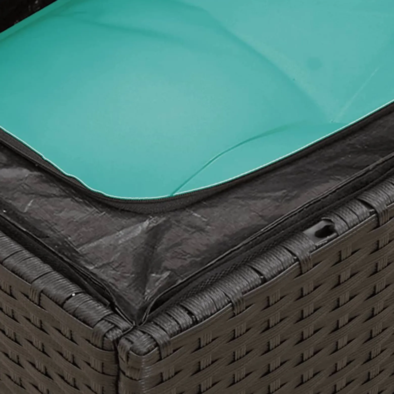 Zestaw Mebli Ogrodowych Wypoczynkowy Rattan Czarny Sofa Stół na Taras