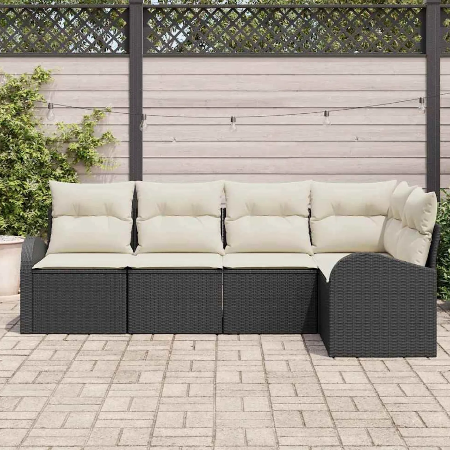 Zestaw Mebli Ogrodowych Wypoczynkowy Sofy Rattan Poduszki Na Patio