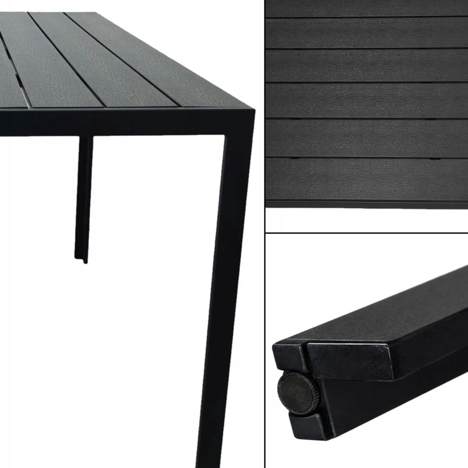 Zestaw mebli stół Allen-ST 150x90C + 6x krzesło Polinka KD czarne