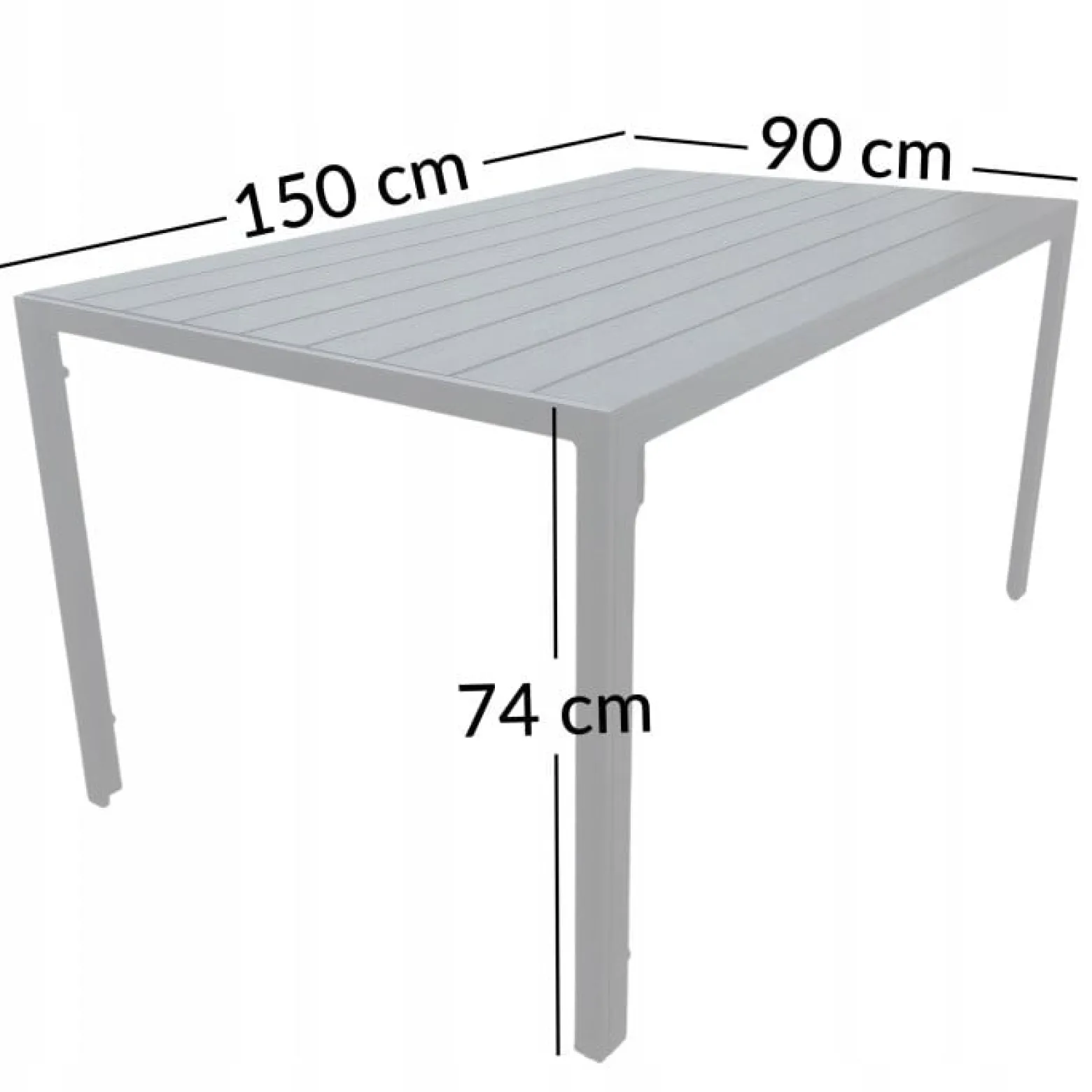 Zestaw mebli stół Allen-ST 150x90C + 6x krzesło Polinka KD czarne