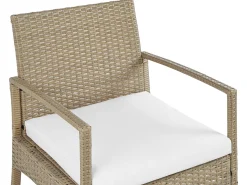 Zestaw ogrodowy 4-osobowy rattan brązowy