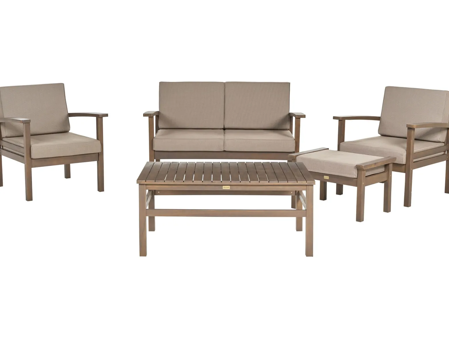 Zestaw ogrodowy sofa i 2 fotele ze stolikiem Certyfikowane drewno