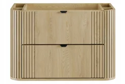 Zestaw OVALIA CREMONA 80 cm Dąb z Umywalką PURE i Słupkiem MDF nowoczesny