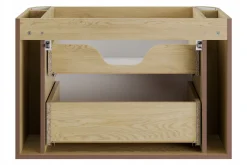 Zestaw OVALIA CREMONA 80 cm Dąb z Umywalką PURE i Słupkiem MDF nowoczesny