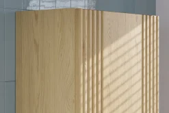Zestaw OVALIA CREMONA 80 cm Dąb z Umywalką PURE i Słupkiem MDF nowoczesny