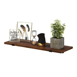 Zestaw 2 półek ściennych Retro 60x20 cm brązowy