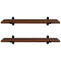 Zestaw 2 półek ściennych Retro 60x20 cm brązowy
