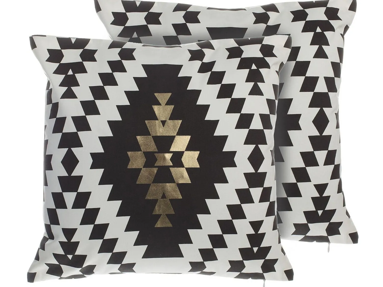 Zestaw 2 poduszki ozdobne 45x45 czarno-biała