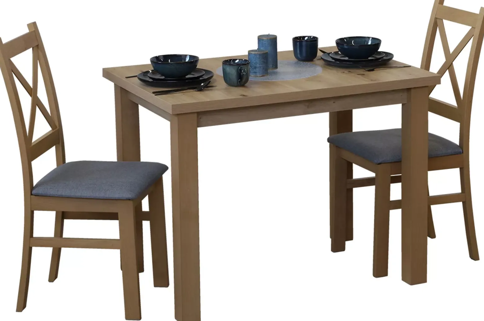 Zestaw stół 100x70 z 2 krzesłami M007-2 Dąb Artisan