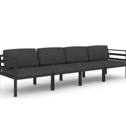 Zestaw wypoczynkowy do ogrodu Antracyt Aluminium 2x hjørne + 2x sofa