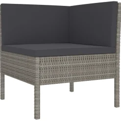 Zestaw wypoczynkowy do ogrodu Szary Technorattan 3x narożna + 6x sofa