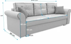 Zestaw Wypoczynkowy do Salonu Merida Sofa + 2 Fotele Żółty
