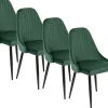 Zestaw 4x Krzesło Salon Loft BARI Zielone Welur