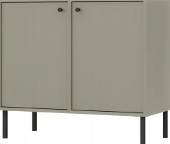 ZIELONA KOMODA 83 cm AVILA Proste METALOWE Nogi Uchwyty 2D
